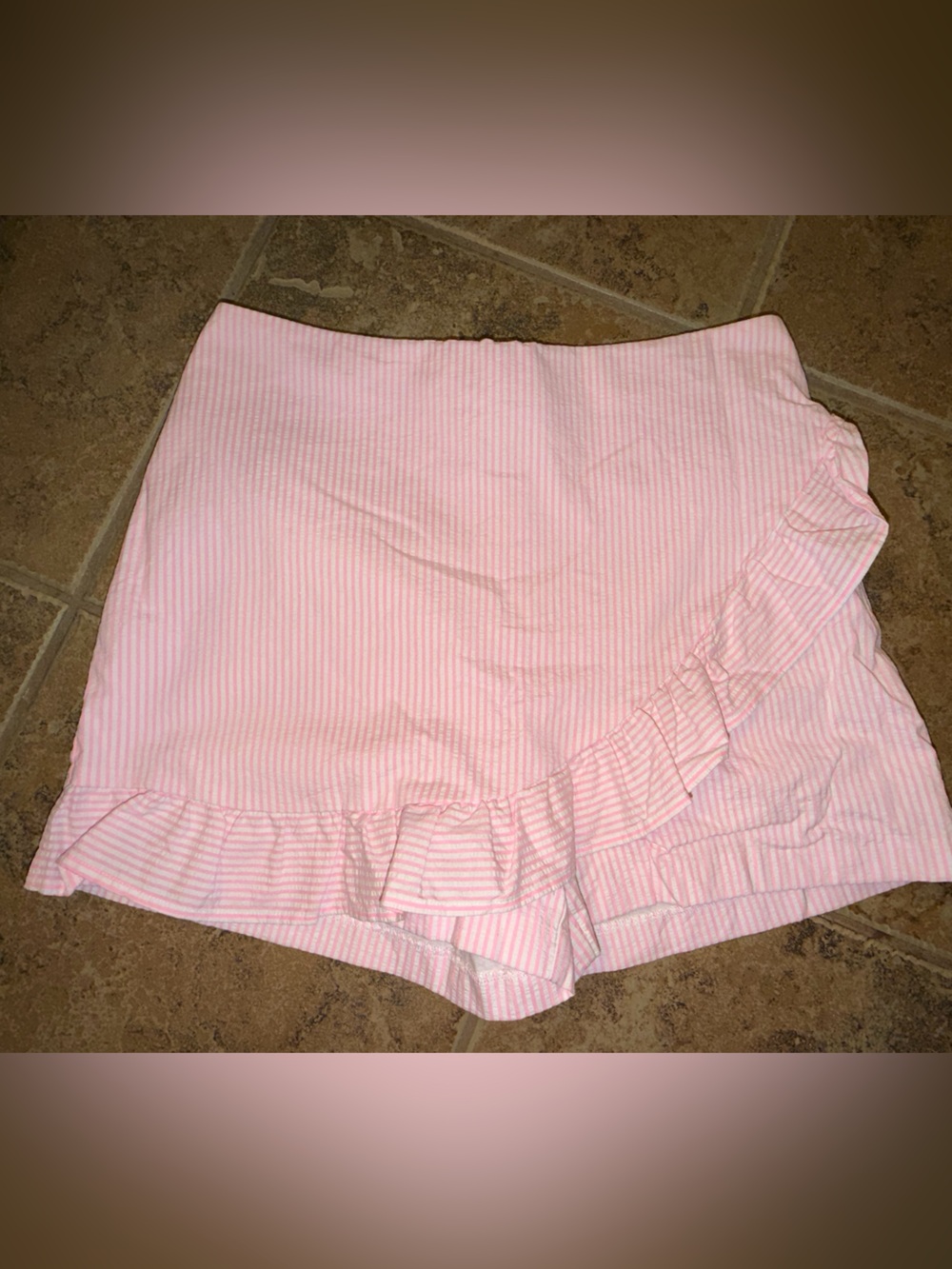 Lilly Pulitzer Pink Striped High-Low Ruffle Skort
